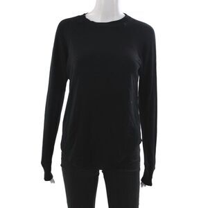 Splits 59 Women Sweater Pullover Black Crewneck Long Sleeve Modal Size XS